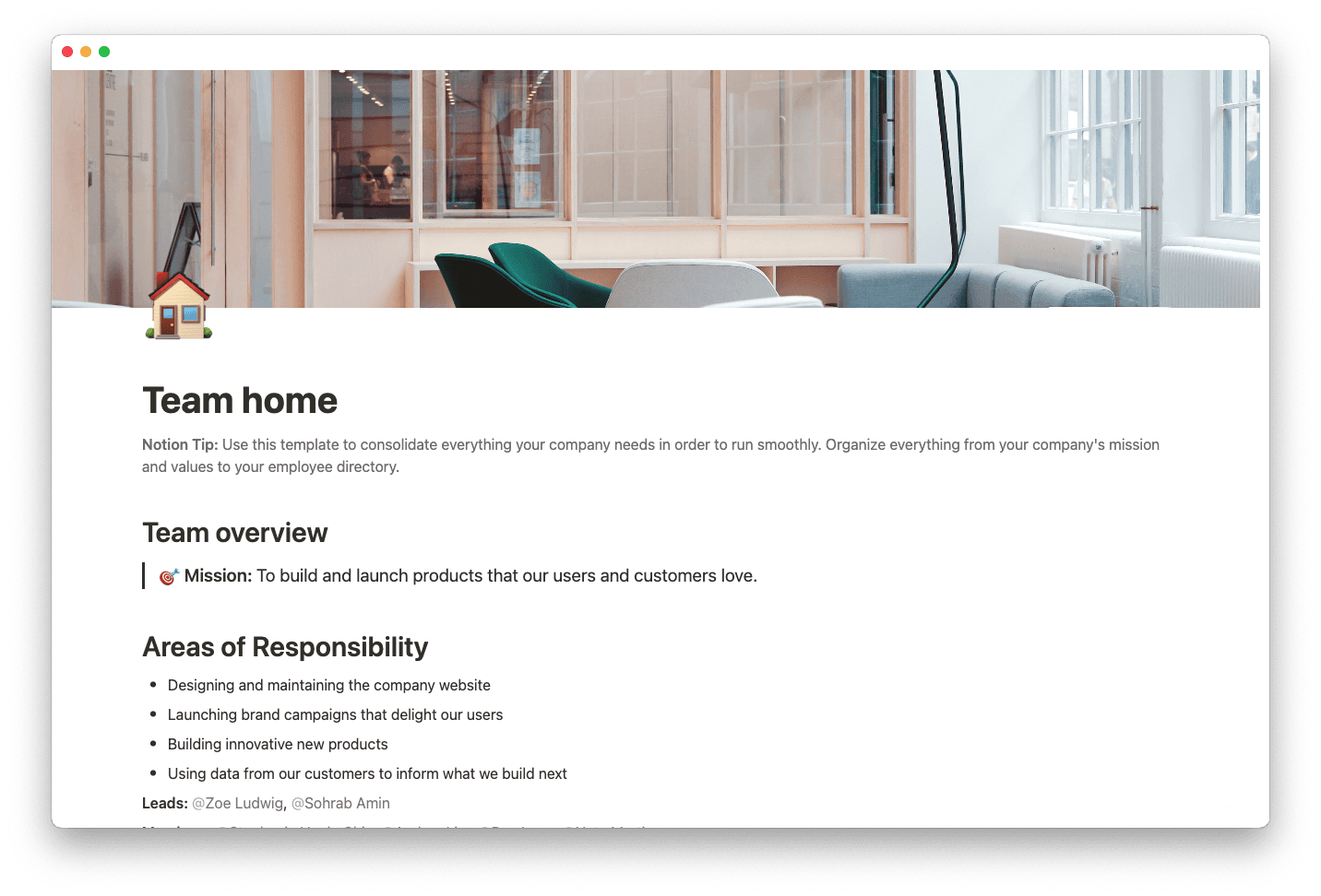 team home template thumbnail