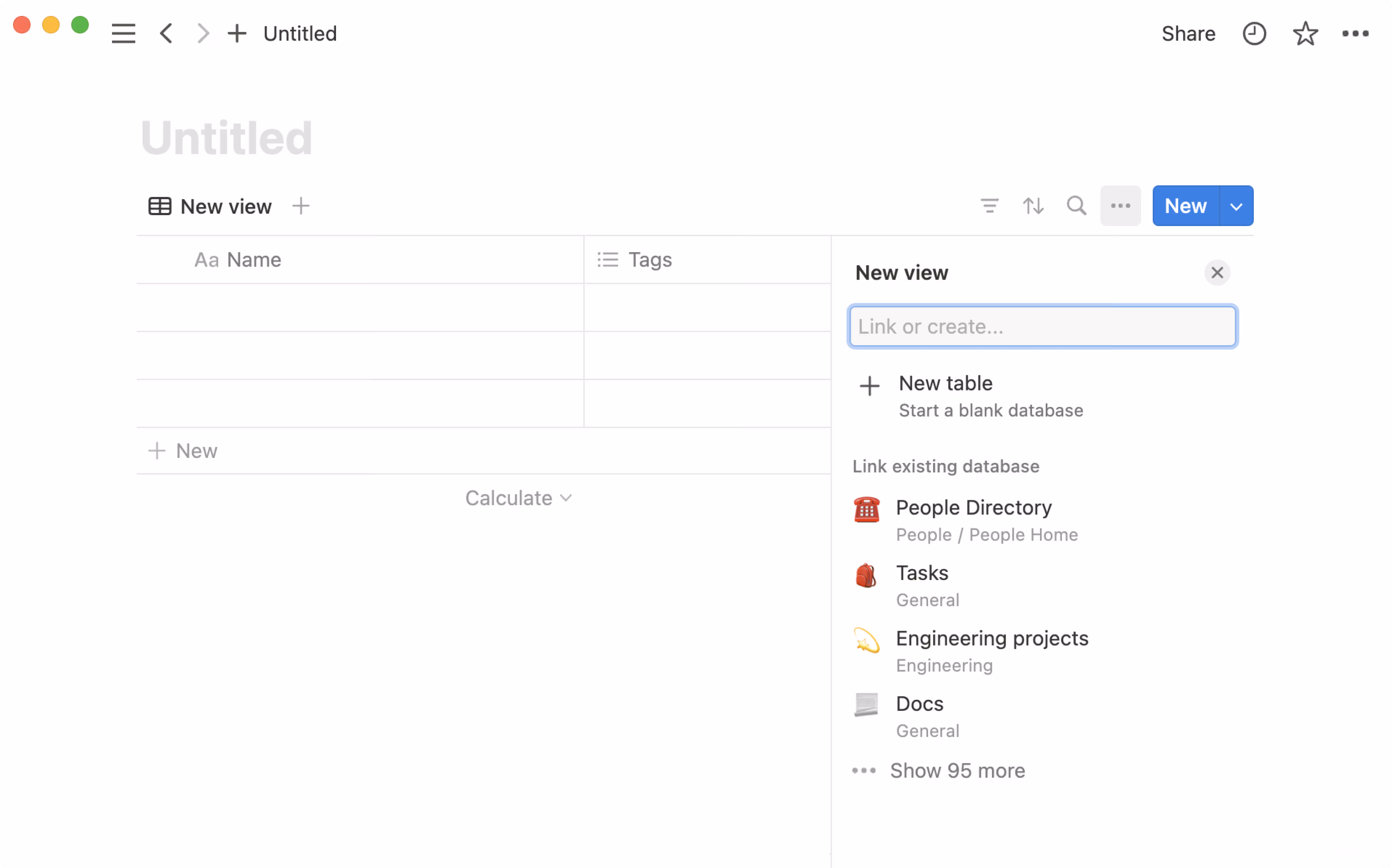 Neue Datenbanken erstellen