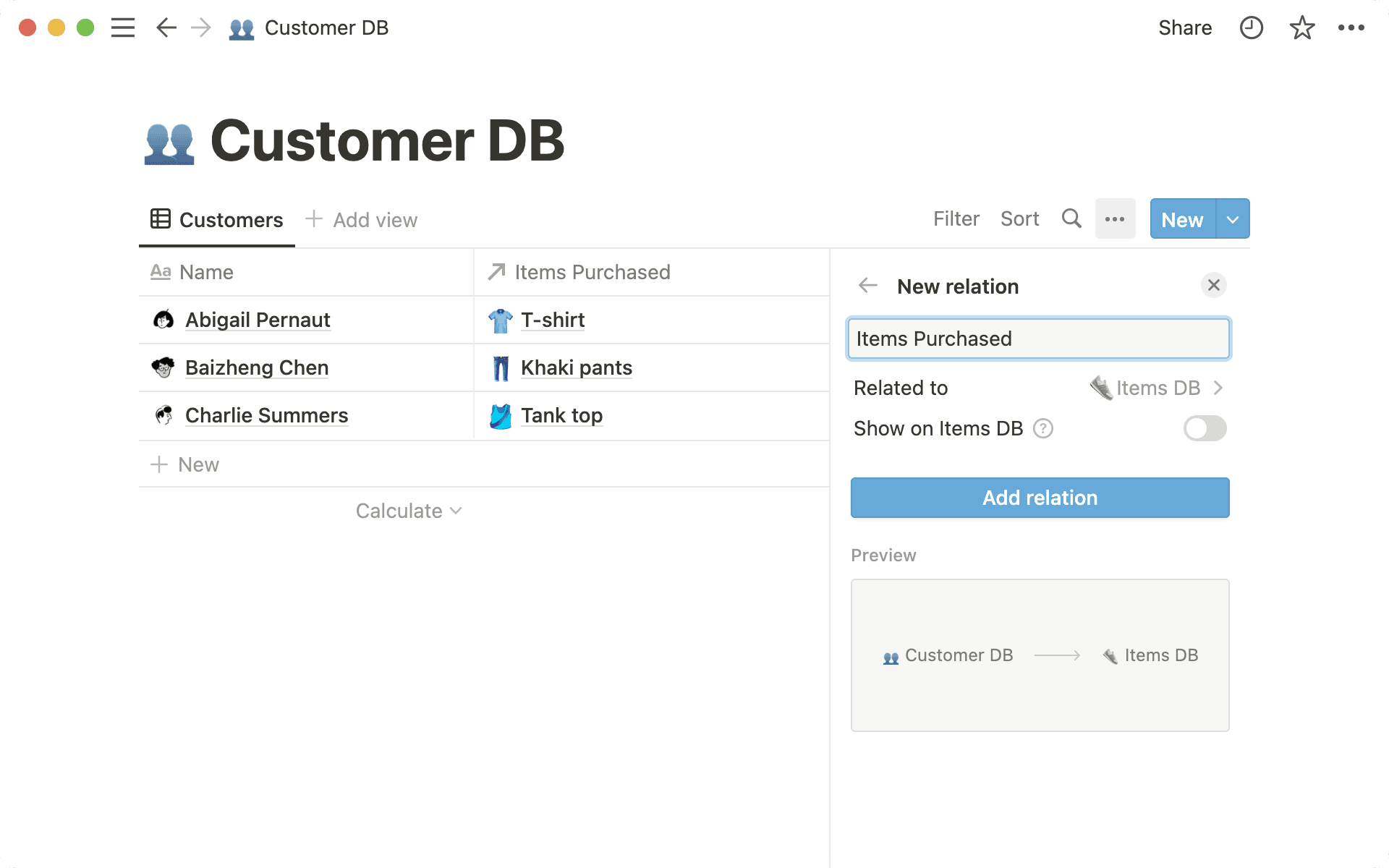 Add relation whats new