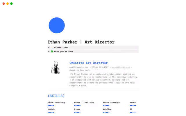Creative CV/resume
